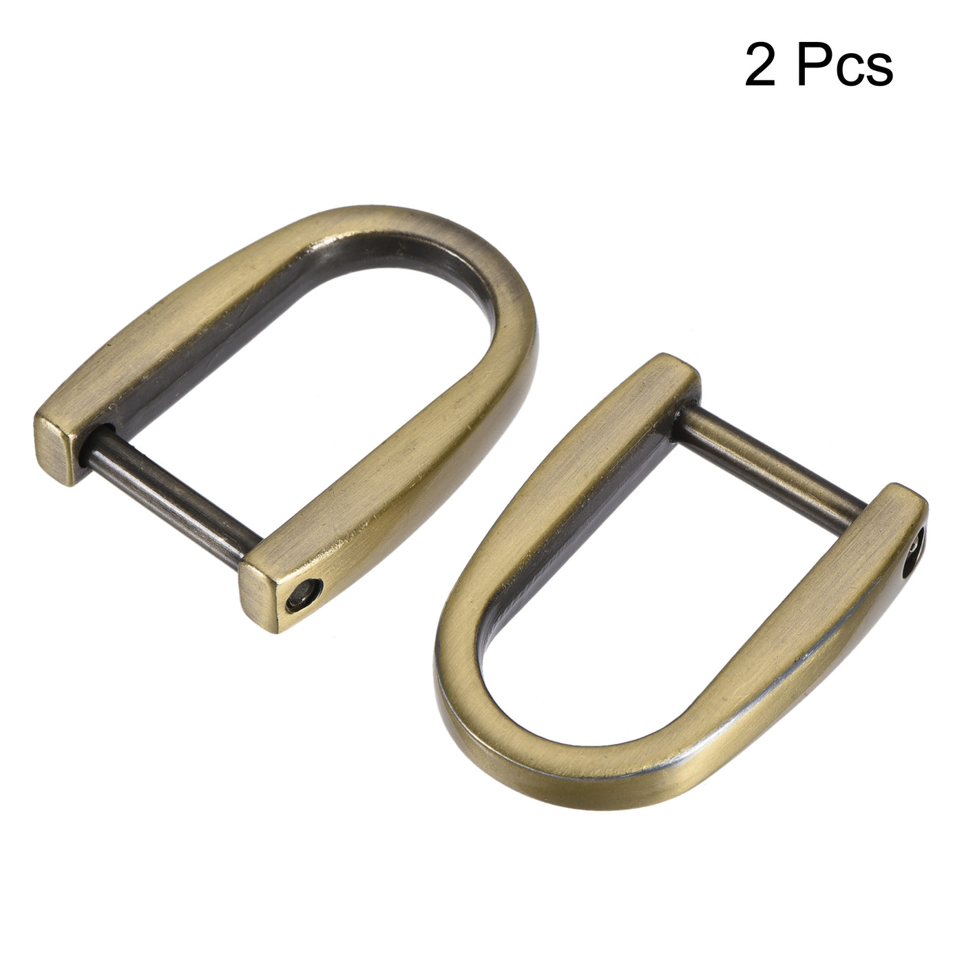 uxcell Uxcell 14mm(0.55") U Shape Horseshoe D-Rings Detachable Buckle Light Bronze 2pcs