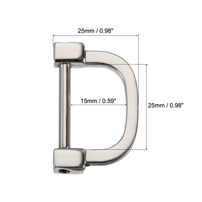 Harfington Uxcell U Shape Horseshoe D-Ring, Screw-in Buckles