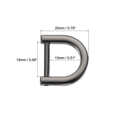 Harfington Uxcell U-Shape Horseshoe D Rings Zinc Alloy Buckle