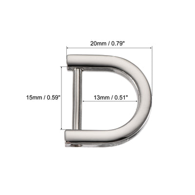 Harfington Uxcell U-Shape Horseshoe D Rings Zinc Alloy Buckle