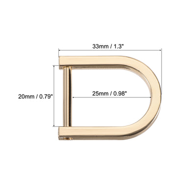 Harfington Uxcell U Shape Horseshoe D Rings, Zinc Alloy Buckles