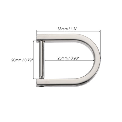 Harfington Uxcell U Shape Horseshoe D Rings, Zinc Alloy Buckles