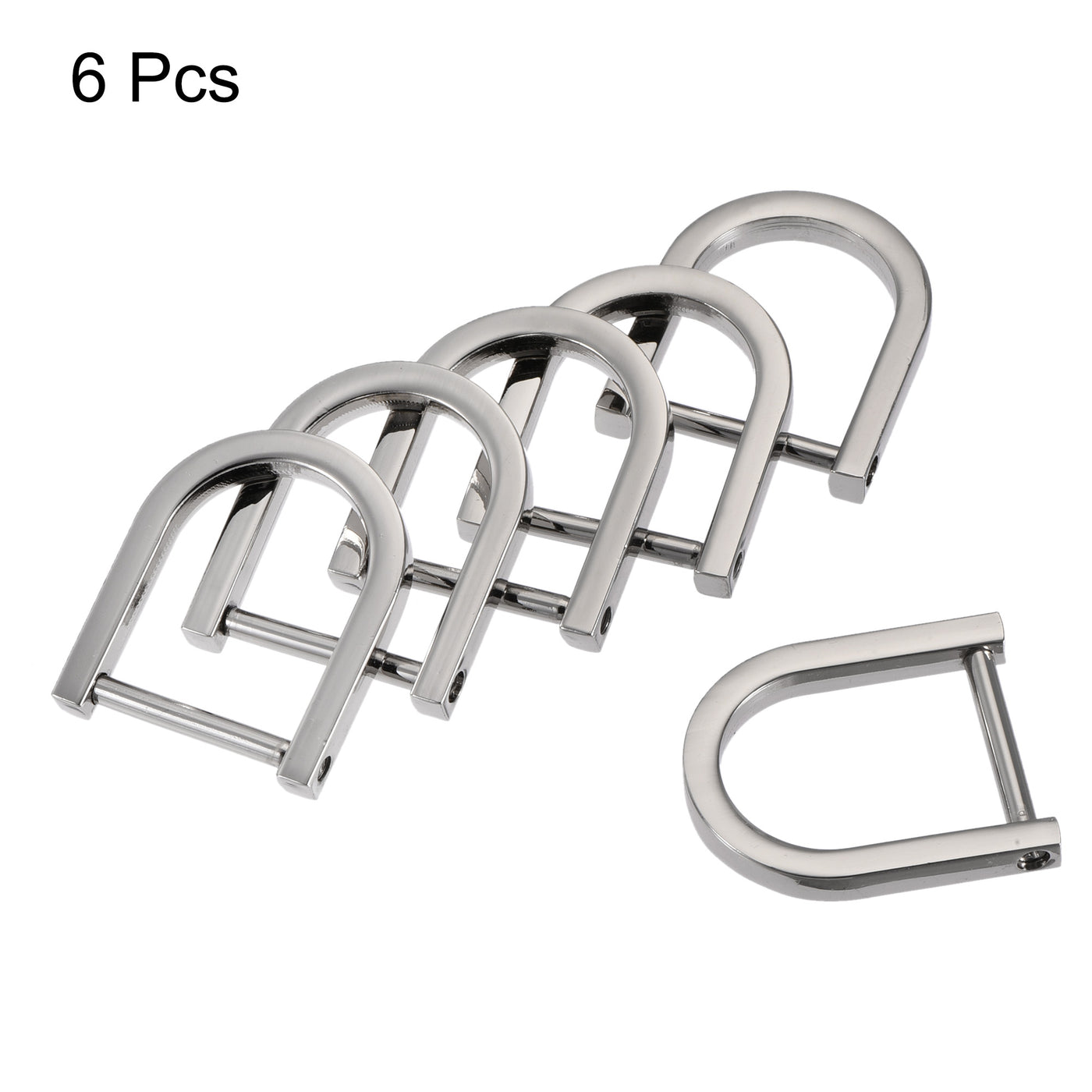 uxcell Uxcell 20mm(0.79") U Shape Horseshoe D-Rings Zinc Alloy Buckle Silver Tone 6pcs