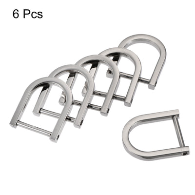 Harfington Uxcell 20mm(0.79") U Shape Horseshoe D-Rings Zinc Alloy Buckle Silver Tone 6pcs