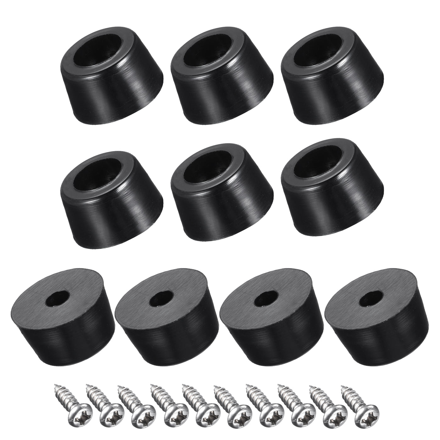 uxcell Uxcell 12mm W x 7mm H  Rubber Bumper Feet, Stainless Steel Screws and Washer 12pcs