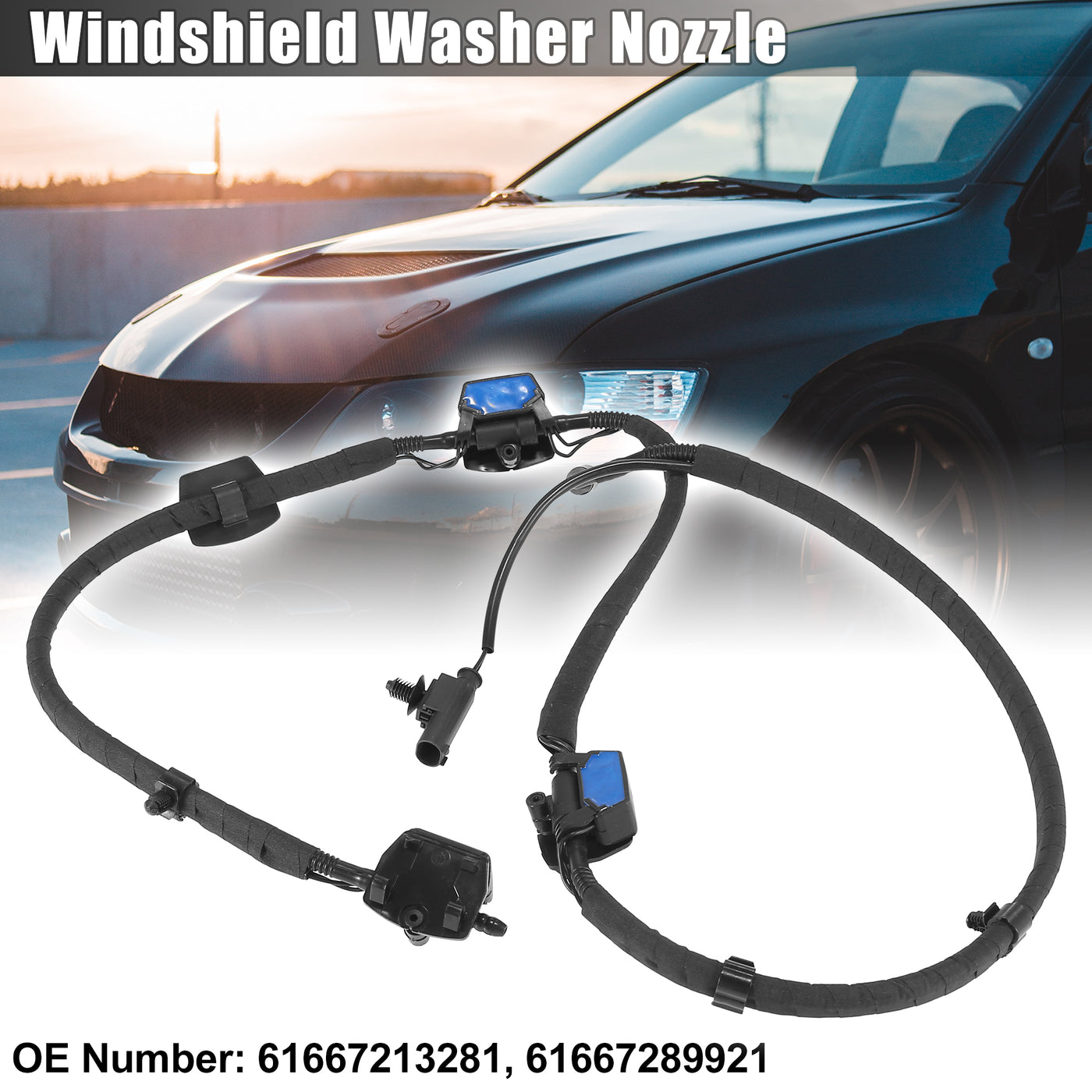 X AUTOHAUX Windshield Washer Nozzles Spray Jet for BMW X3 F25 X4 F26 61667213281 61667289921