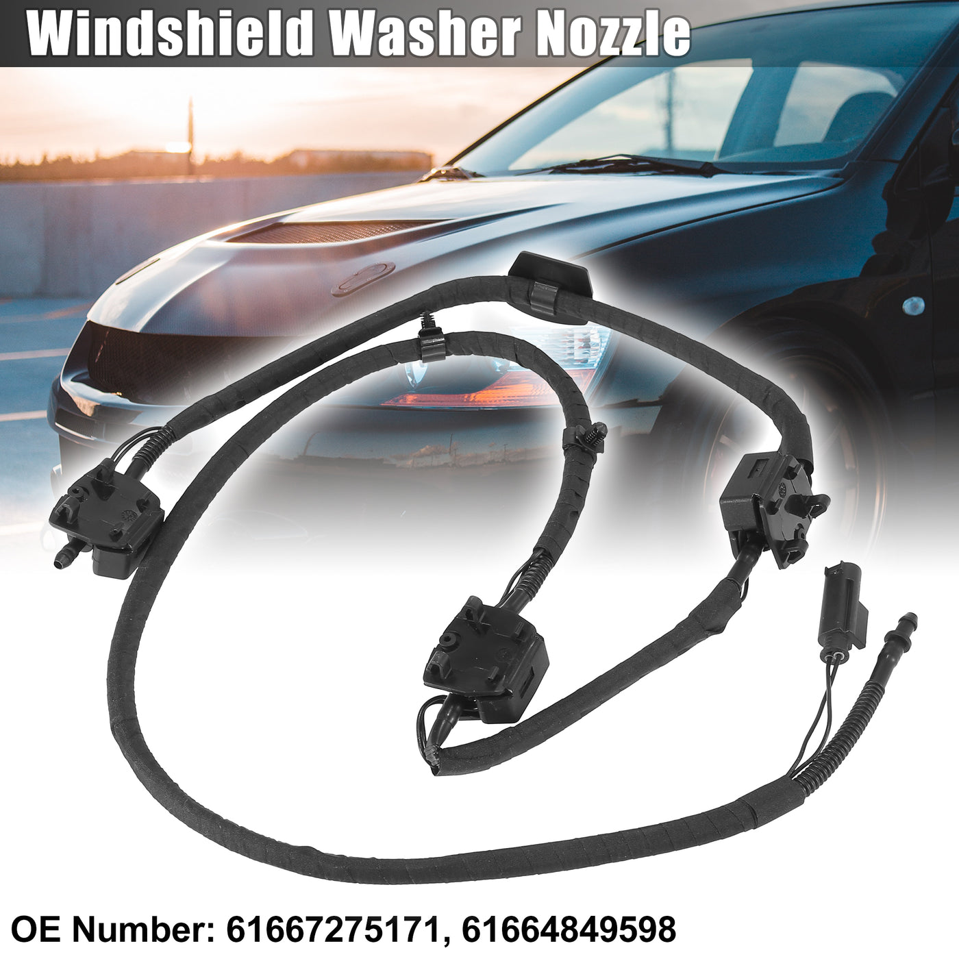 X AUTOHAUX Windshield Washer Nozzles Spray Jet for BMW X5 E70 61667275171 61664849598