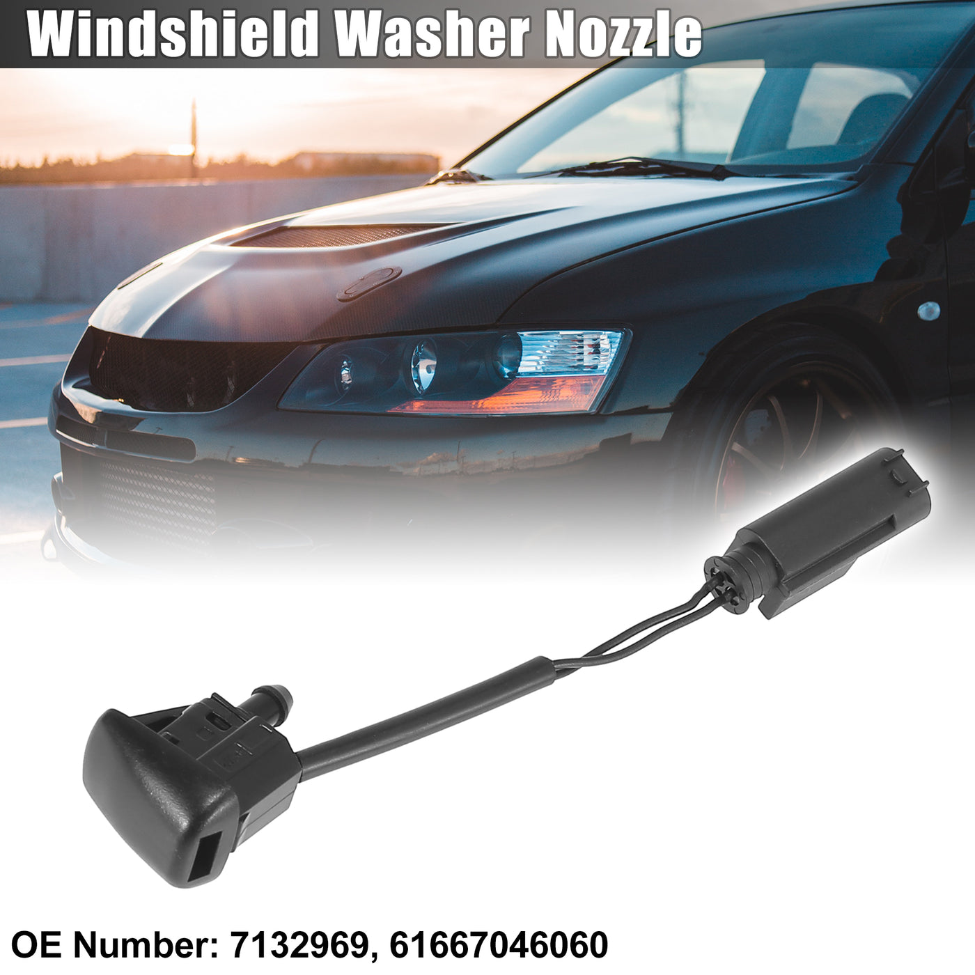 X AUTOHAUX Windshield Washer Nozzles Spray Jet for BMW 5 Series Left Right 7132969 61667046060