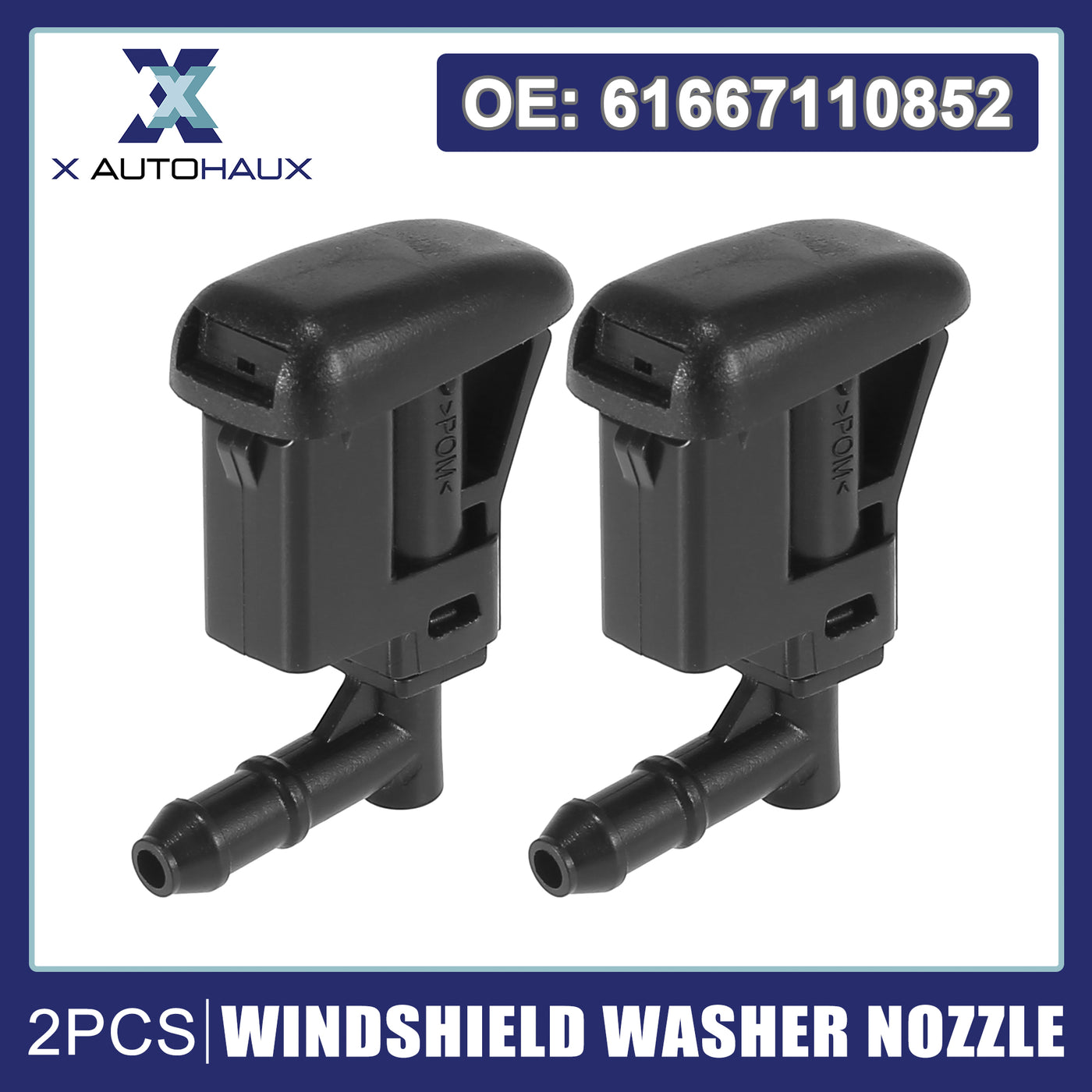 X AUTOHAUX 2pcs Windshield Washer Nozzles Spray Jet Replacement Left Right for BMW Z4 2002-2009 for BMW 1 Series 2004-2013 61667110852