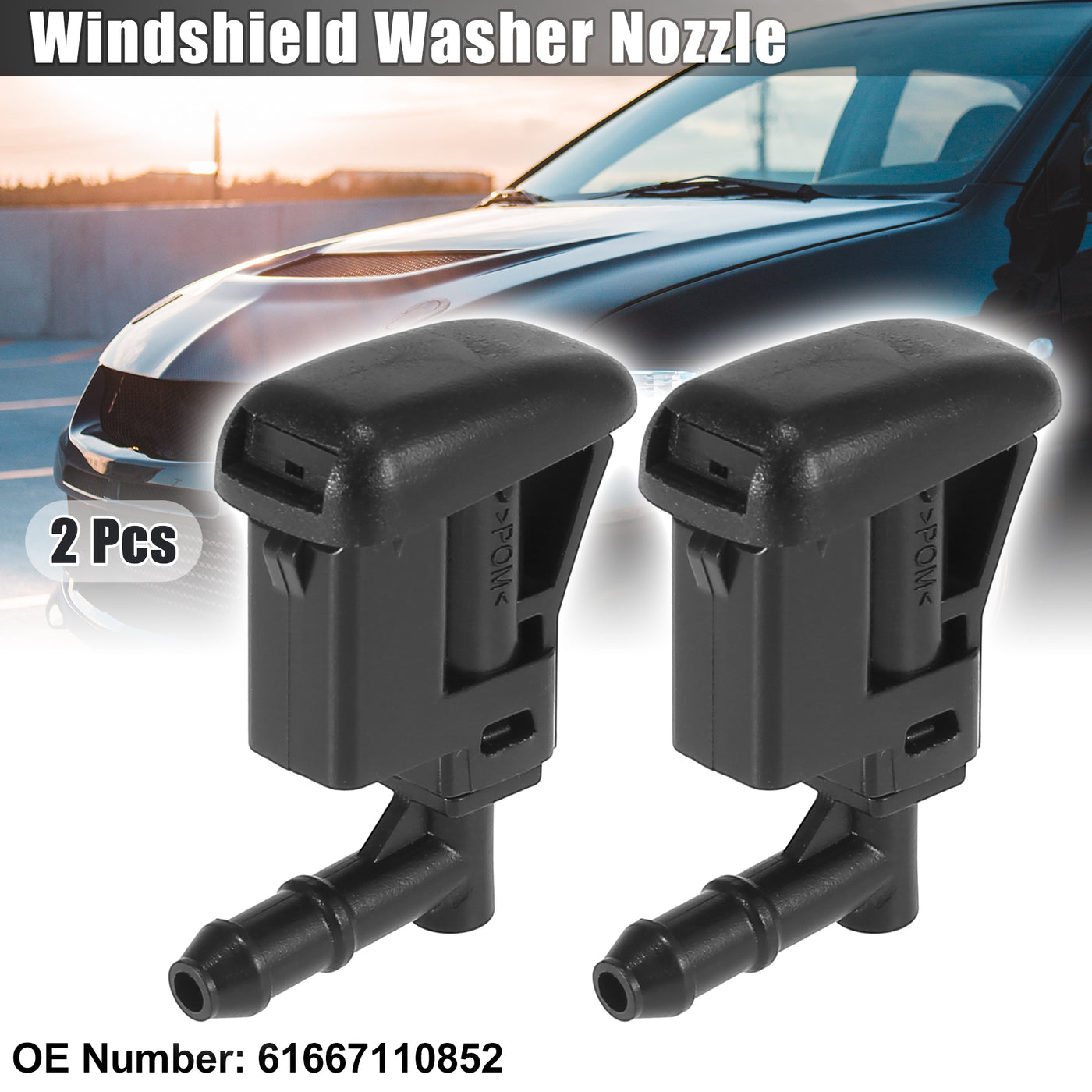 X AUTOHAUX 2pcs Windshield Washer Nozzles Spray Jet Replacement Left Right for BMW Z4 2002-2009 for BMW 1 Series 2004-2013 61667110852