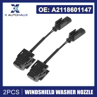 Harfington 2pcs Windshield Washer Nozzles Spray Jet with Heated A2118601147 2118600147 for Mercedes-Benz W203 C W209 CLK W219 CLS W211 E CLK CLK55 W209