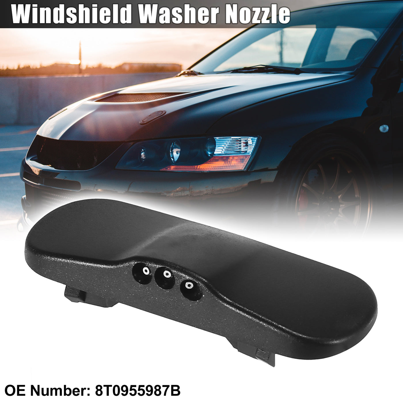 X AUTOHAUX Windshield Washer Nozzles Spray Jet for Audi A4 2008-2015 A5 2010-2016 Left 8T0955987B