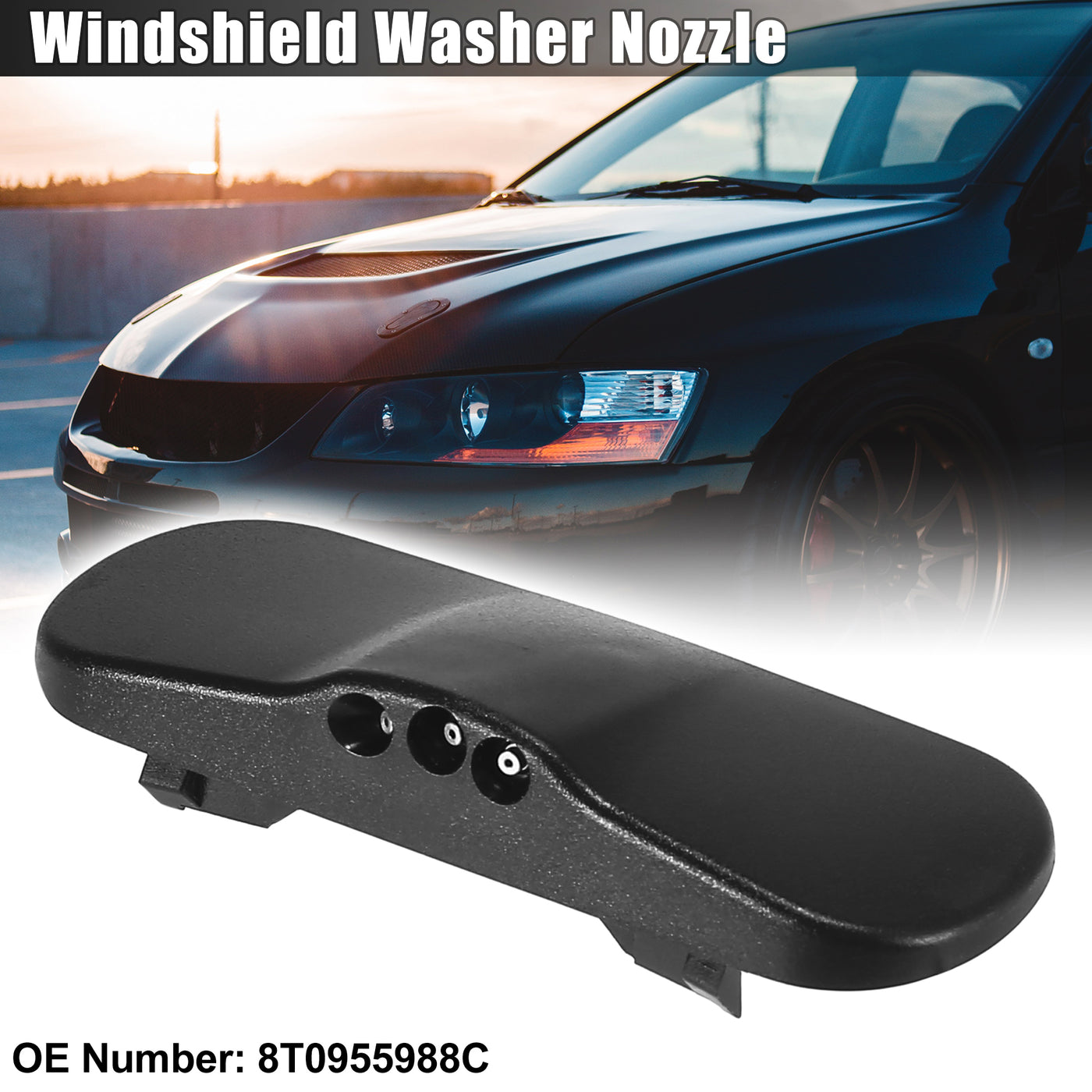 X AUTOHAUX Windshield Washer Nozzles Spray Jet for Audi A4 B8 2007-2011 Right 8T0955988C