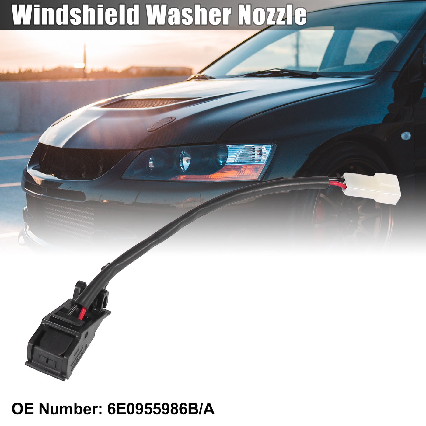 X AUTOHAUX Windshield Washer Nozzles Spray Jet Left or Right 6E0955986B/A with Heated for VW Touareg 2002-2010