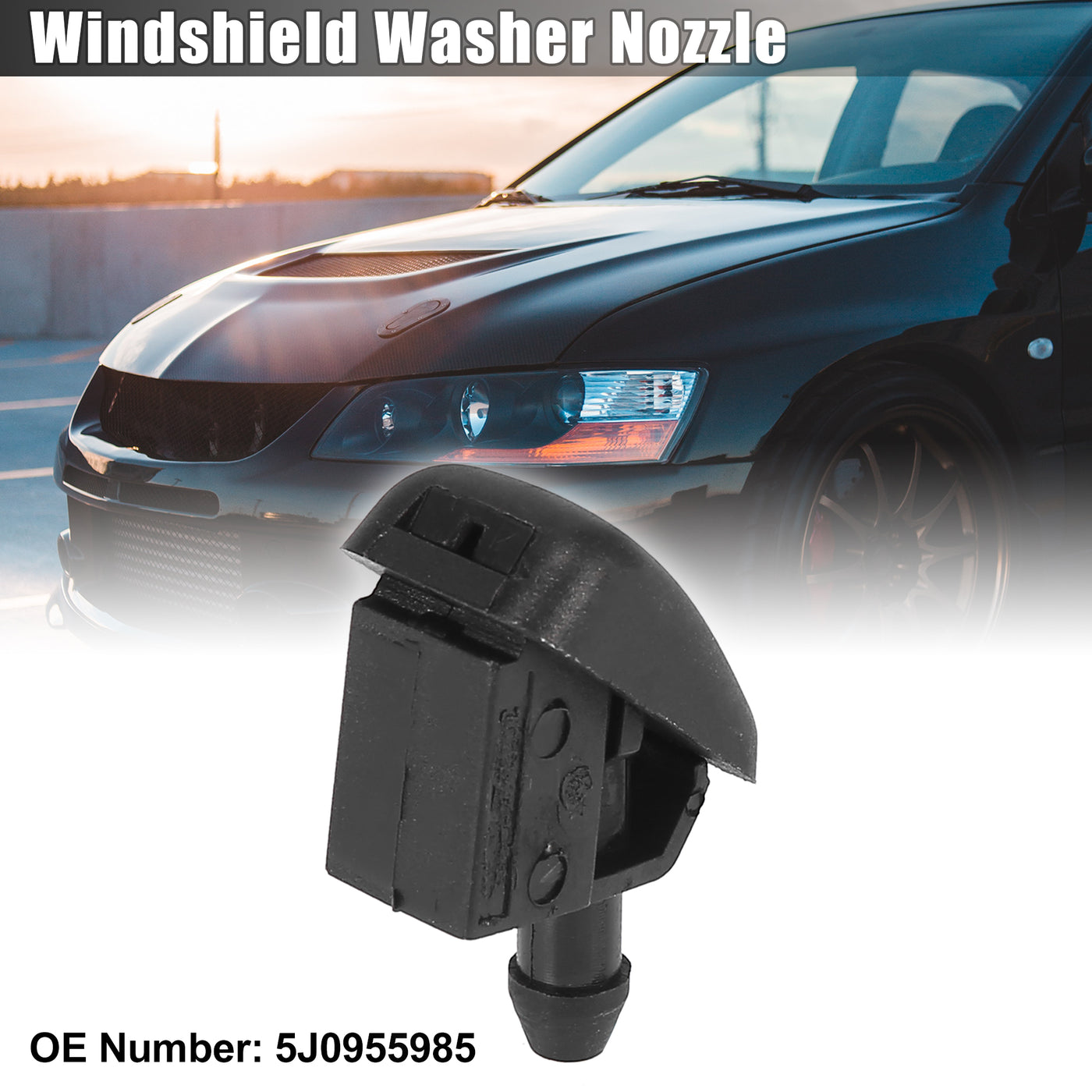 X AUTOHAUX Windshield Washer Nozzles Spray Jet Left or Right 5J0955985 for Skoda Roomster 2006-2015