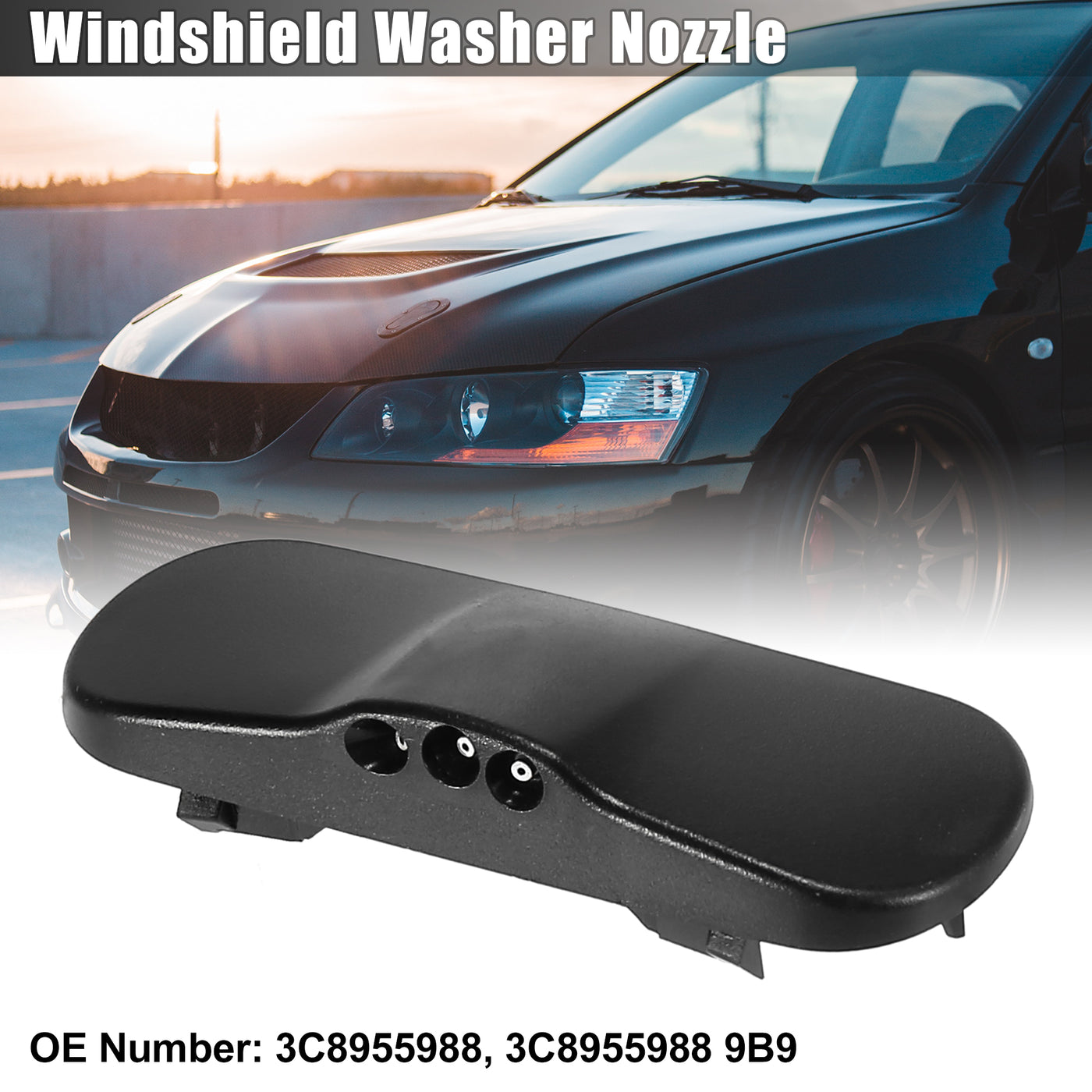 X AUTOHAUX Windshield Washer Nozzles Spray Jet Right 3C8955988 for VW CC 2009-2017 for VW Passat CC 2009-2017