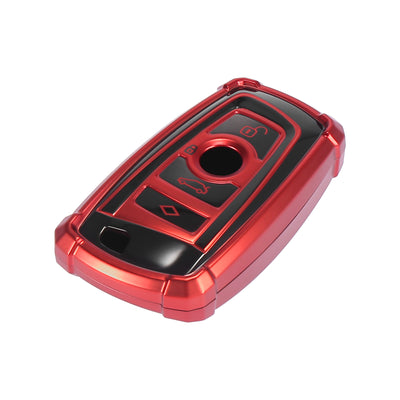 Harfington Car Key Fob Cover for BMW 1 2 3 4 5 6 7 Series for BMW X3 X4 M5 M6 GT3 GT5 Series Remote Key Fob Protective Case TPU Black Red