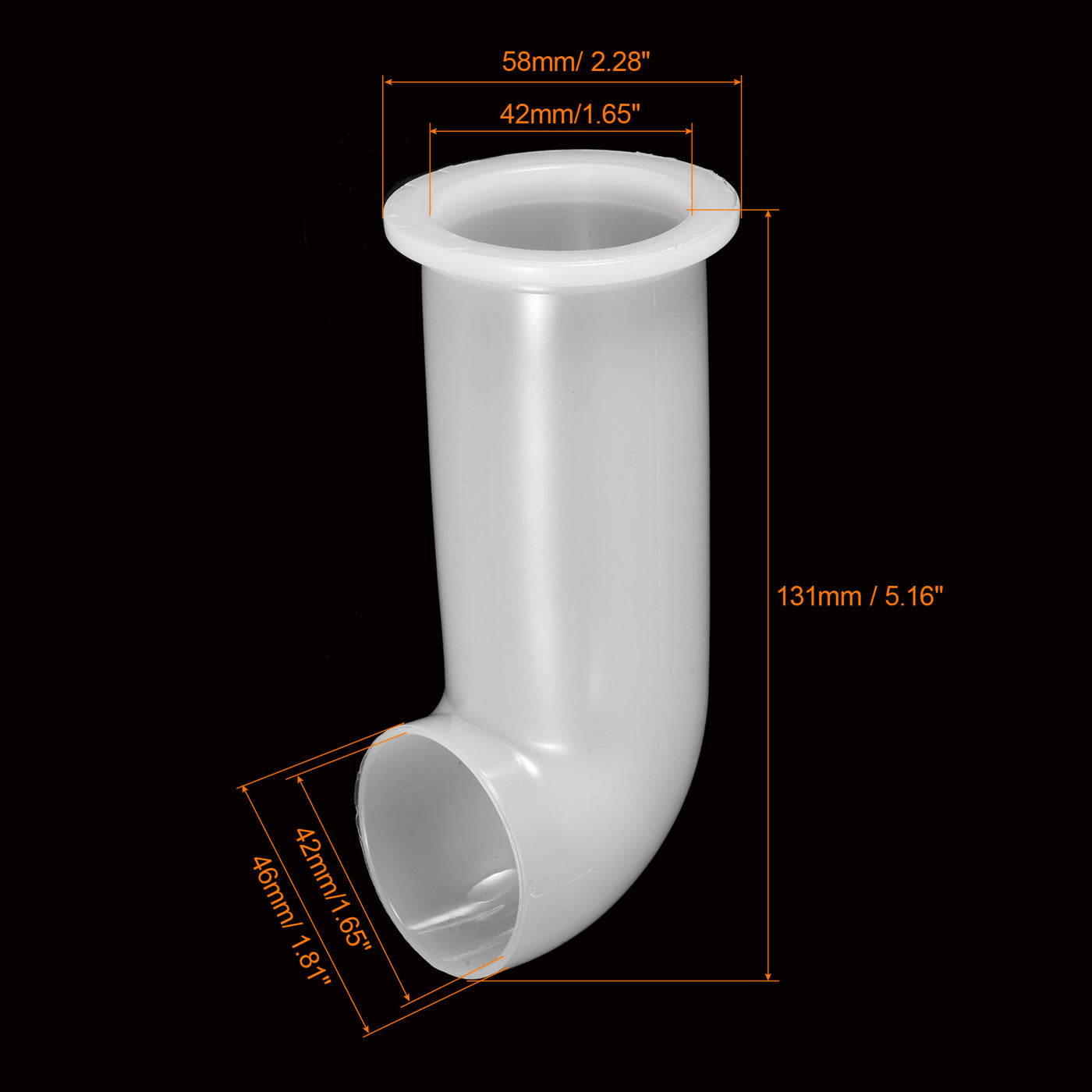 Harfington 2 Stück IBC-Tankablauf-Drainagerohr, Kunststoffauslauf, Schlauchverlängerung, 42 mm Innendurchmesser, weiß