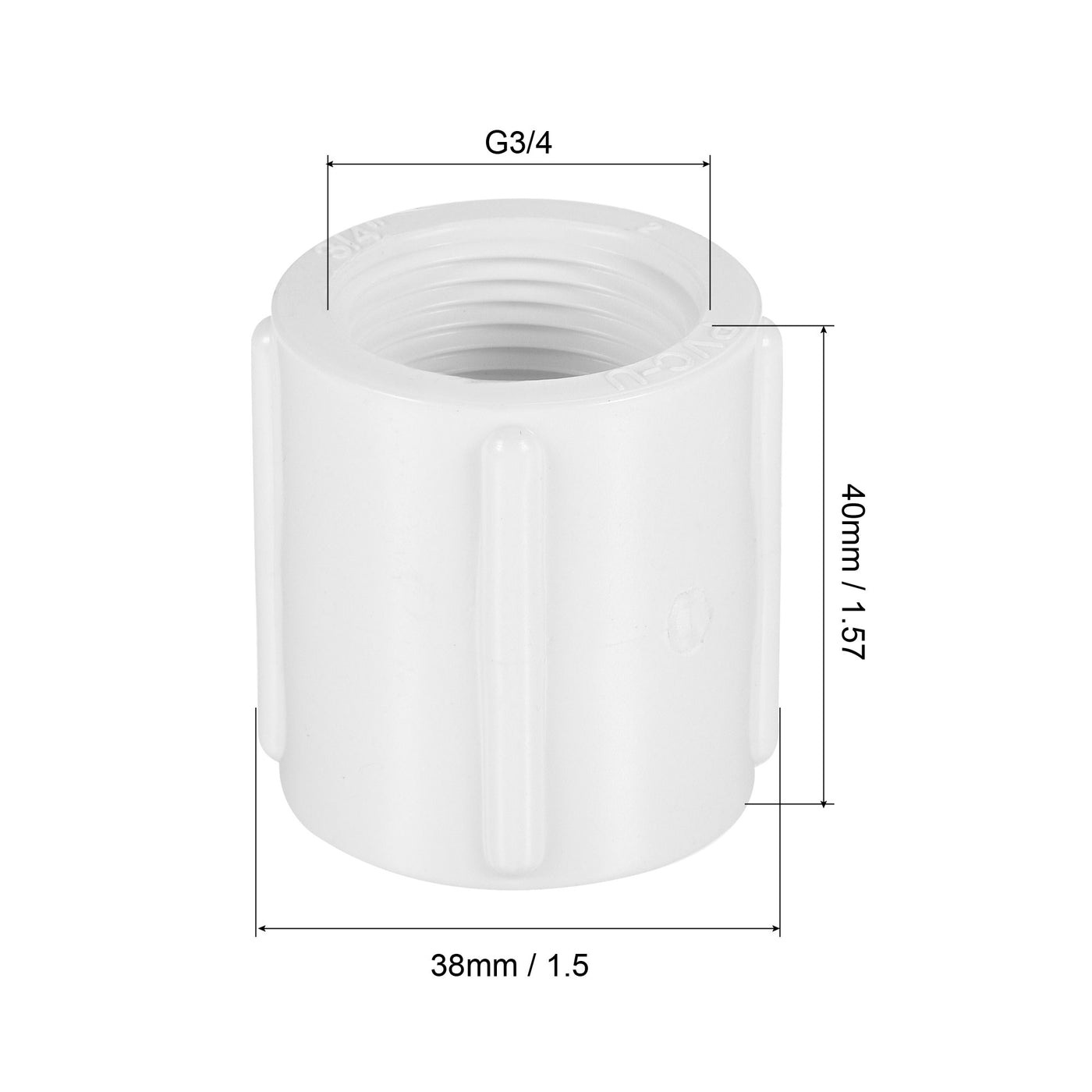 Harfington PVC Hose Fitting G3/4 Female to G3/4 Female Thread Pipe Fittings 40mm Length