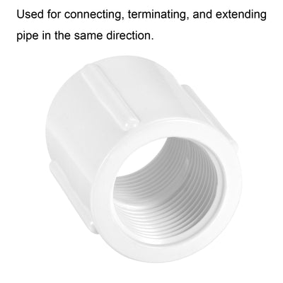 Harfington PVC Hose Fitting G3/4 Female to G3/4 Female Thread Pipe Fittings 40mm Length