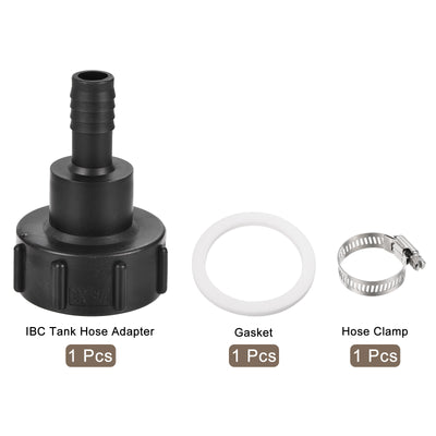 Harfington IBC Tank Hose Adapter, Coarse Thread to Barbed Hose Connector Fitting