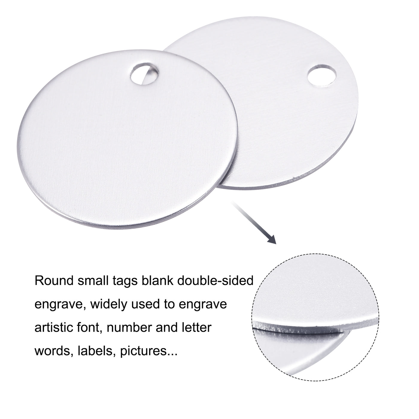 Harfington Metal Round Stamping Blank DIY Label Aluminum Tag for Craft, Pendant Decoration