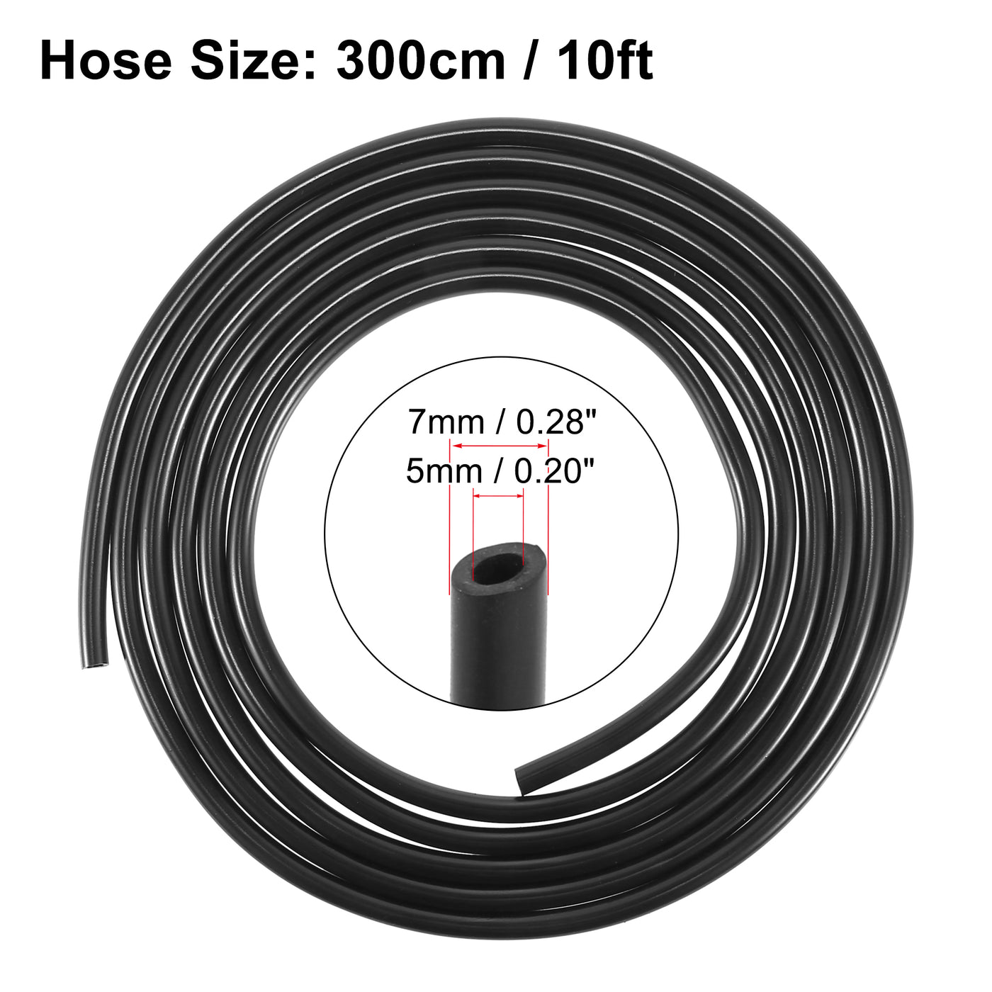 X AUTOHAUX Universal 300cm 10ft Windshield Wiper Washer Hose Washer Fluid Hose Replacement for Car Black 3 Meters