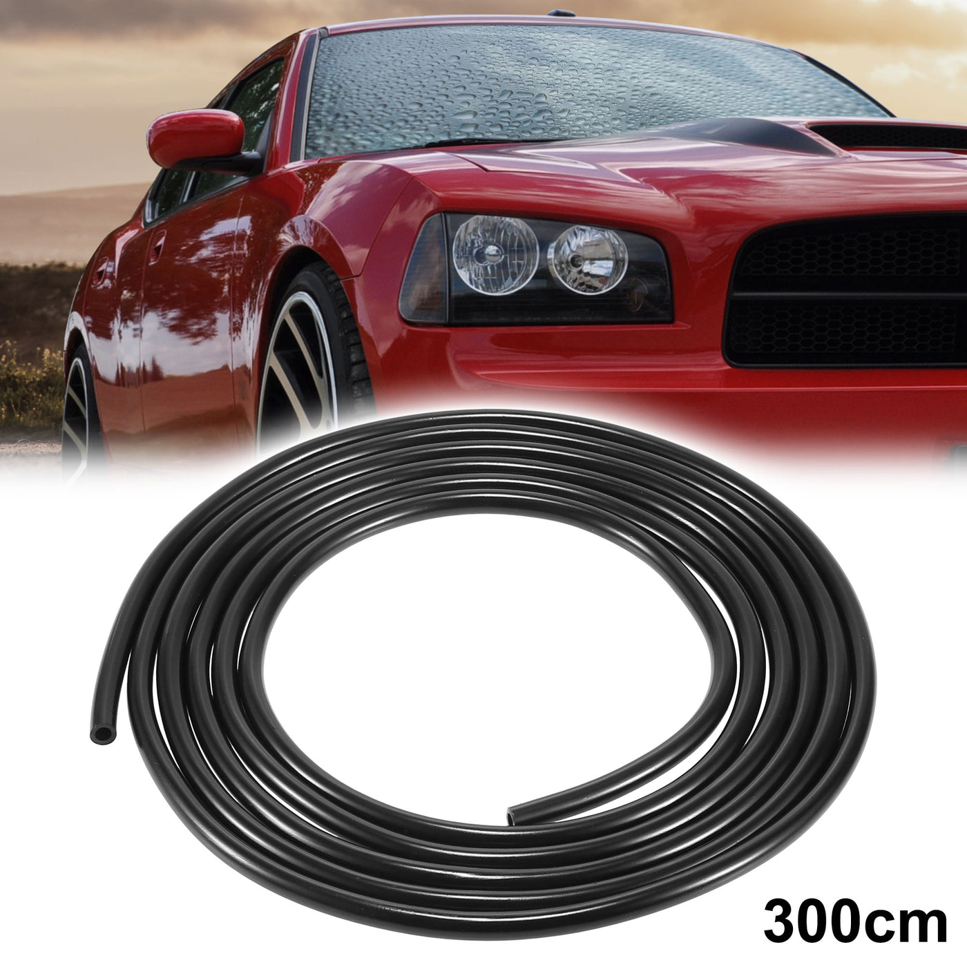 X AUTOHAUX Universal 300cm 10ft Windshield Wiper Washer Hose Washer Fluid Hose Replacement for Car Black 3 Meters