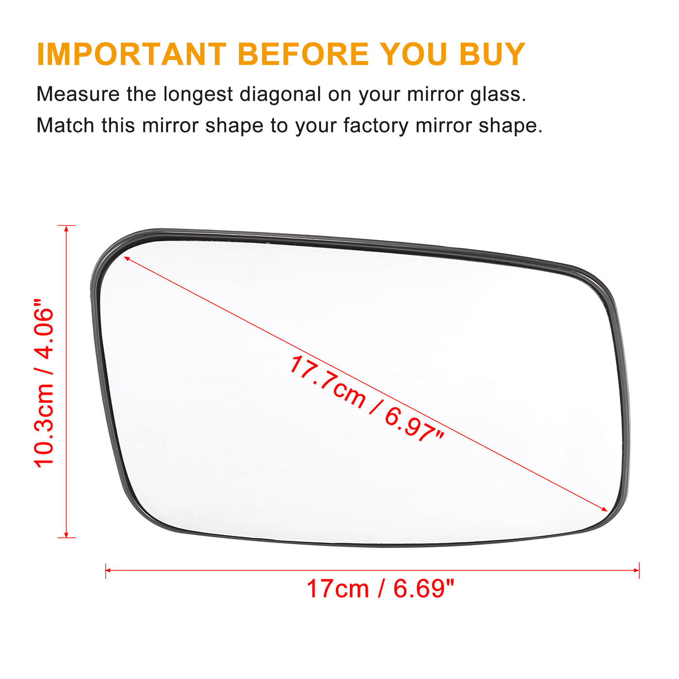 X AUTOHAUX Auto Rückspiegel Rechts Seitenspiegel Ersatz Glas mit Platte 3345763