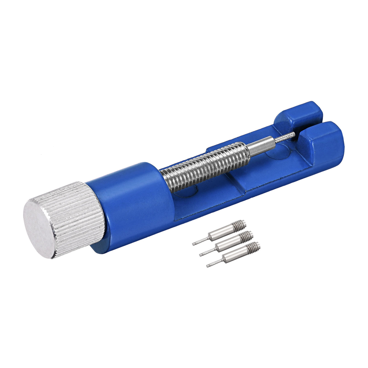 uxcell Uxcell Strap Link Pin Remover Tool with 3 Spare Pins, 25mm Adjustable Width for Re-size Watch Band, Blue