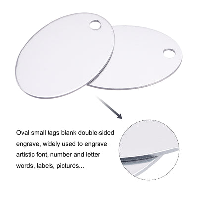 Harfington Aluminum Oval Stamping Blank DIY Label Tags for Craft, Pendant Decoration