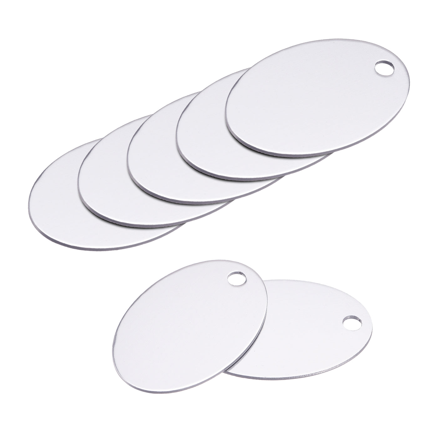 Harfington Aluminum Oval Stamping Blank DIY Label Tags for Craft, Pendant Decoration