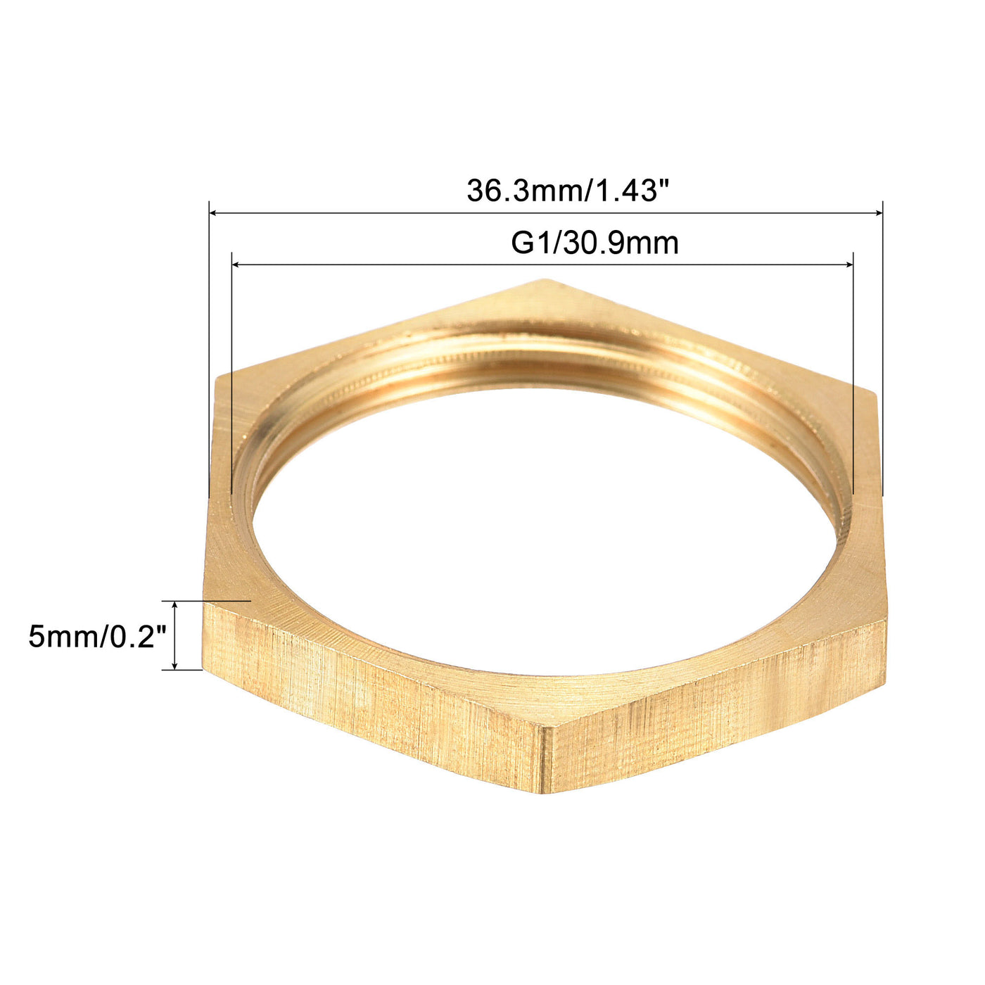 uxcell Uxcell Lock Nut, Hex Brass Female Locknut