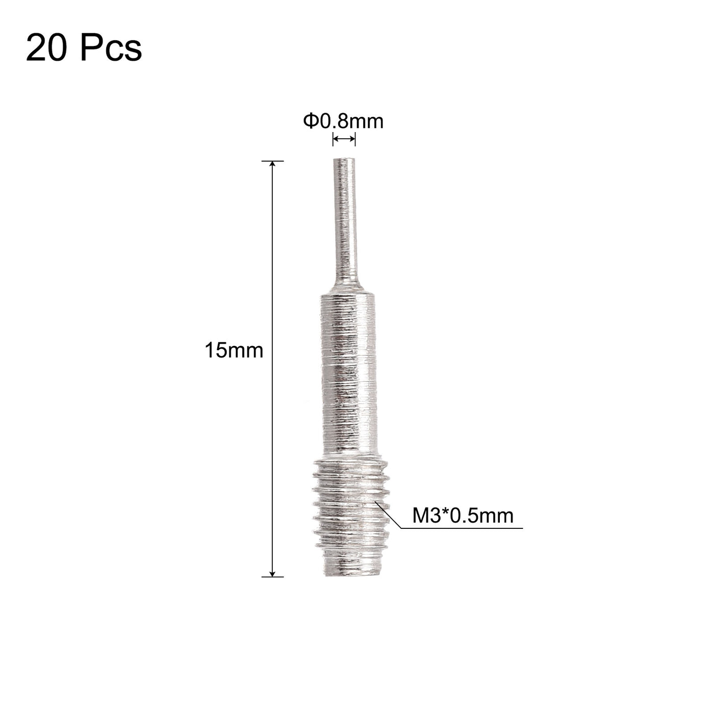 uxcell Uxcell 20pcs Replace Pins for Watch Band Pin Punch Tool 0.8mm Dia Metal Link Pin Remover Punch Pins M3x0.5 Threads