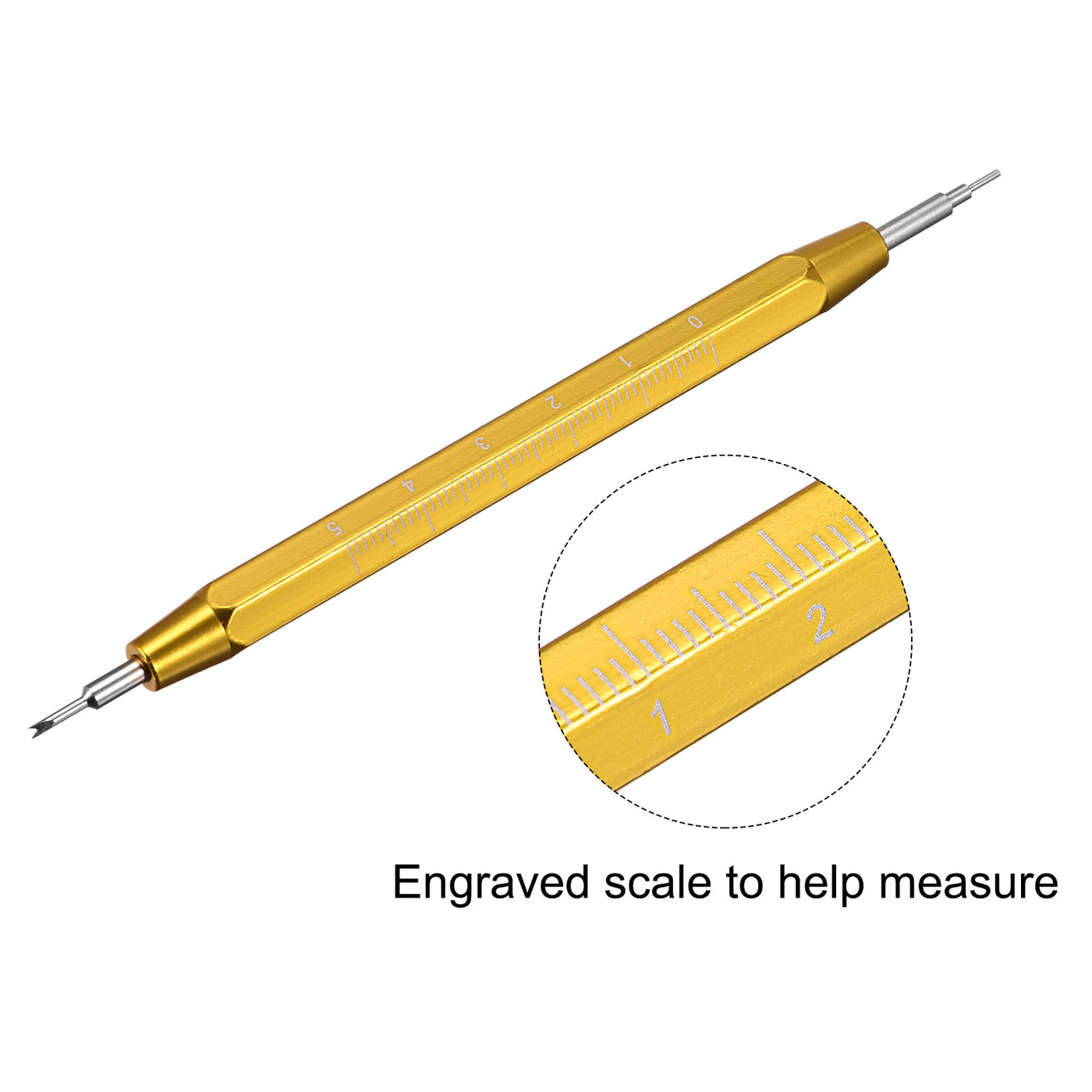 uxcell Uxcell Watch Spring Bar Tool Double Tips Watch Spring Link Pin Removal Tool with Metric Scale for Watch Repair, Gold Tone