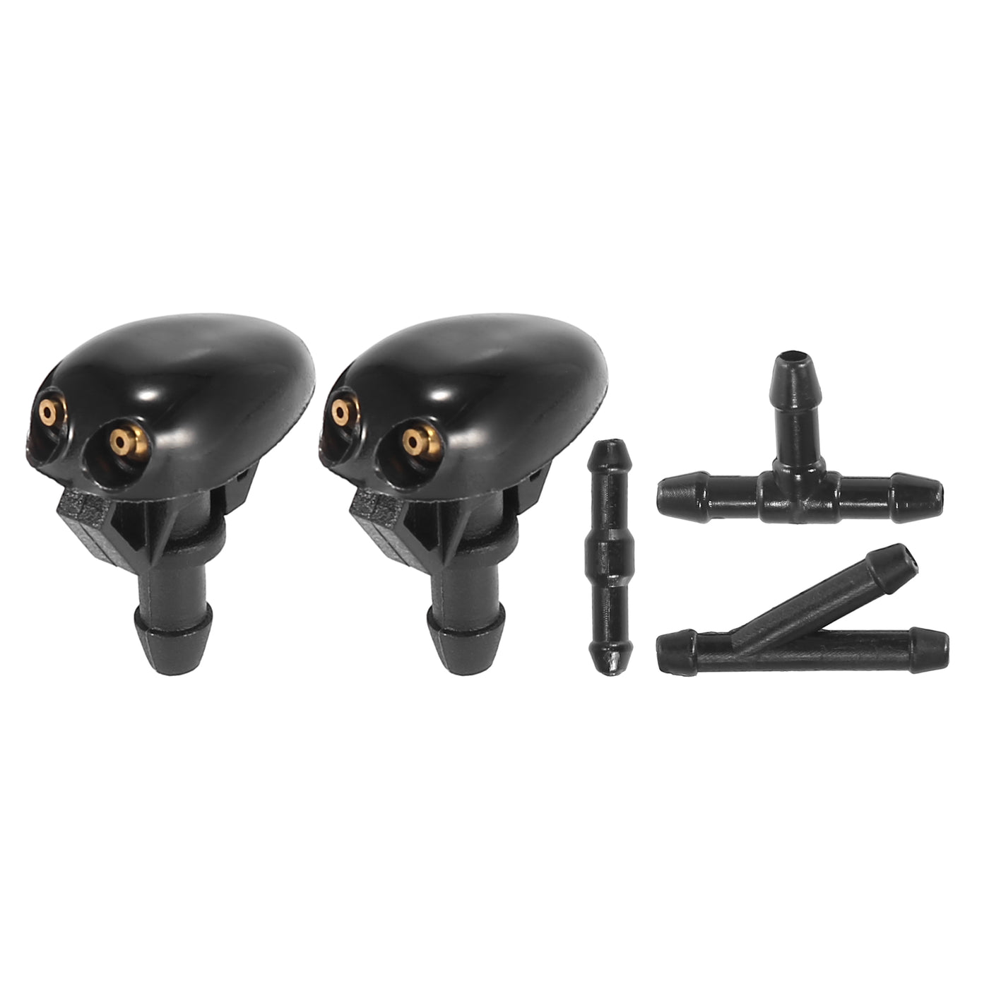 ACROPIX Front Windshield Washer Nozzles Fit for Nissan Frontier with Hose Connector - Pack of 5 Black