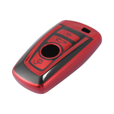 Harfington Car Key Fob Cover for BMW X3 X4 M5 M6 Remote Key Fob Protective Case Soft TPU Black Red