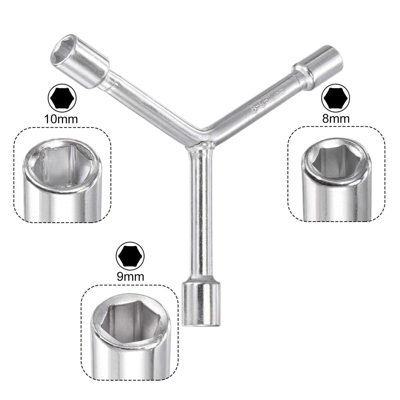 uxcell Uxcell Y Type 3 Way Hex Socket Wrench, Repair Spanner Tool