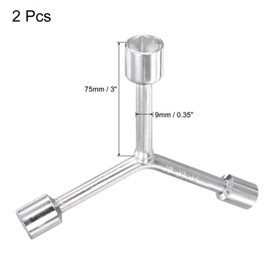 Harfington Uxcell Y Type 3 Way Hex Socket Wrench, 8mm 9mm 10mm Repair Spanner Tool, 3-inch 2 Pcs