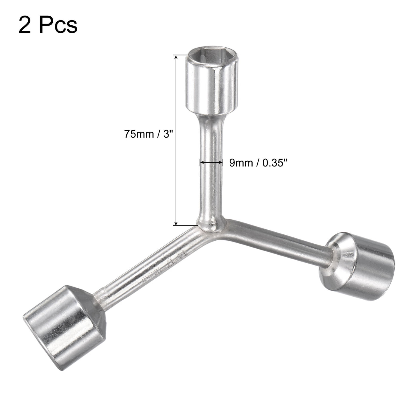 uxcell Uxcell Y Type 3 Way Hex Socket Wrench, 8mm 9mm 10mm Repair Spanner Tool, 3-inch 2 Pcs