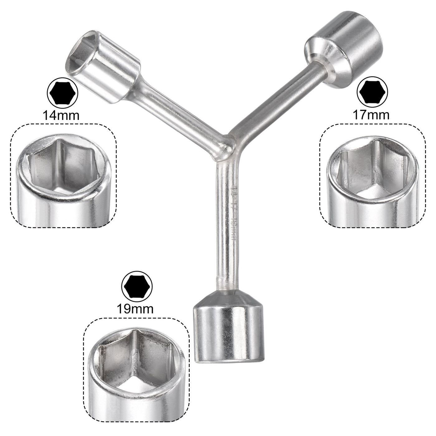 uxcell Uxcell Y Type 3 Way Hex Socket Wrench, 8mm 9mm 10mm Repair Spanner Tool, 3-inch 2 Pcs