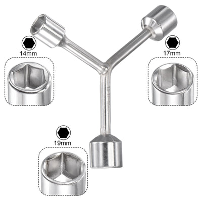 Harfington Uxcell Y Type 3 Way Hex Socket Wrench, 8mm 9mm 10mm Repair Spanner Tool, 3-inch 2 Pcs