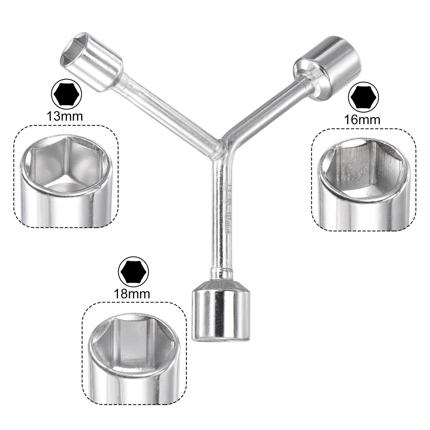 uxcell Uxcell Y Type 3 Way Hex Socket Wrench, Repair Spanner Tool