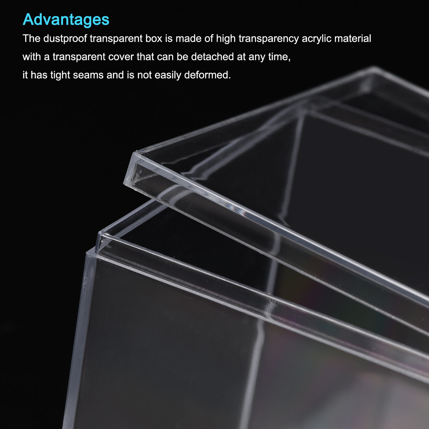 Harfington Acrylic Storage Box Square Cube Display Case with Lid, Container Box for Small Item