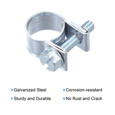 Harfington Uxcell 20Stk Mini Einspritzung Schlauch Klemme Verzinkt Stahl Kraftstoffleitung 10-12mm