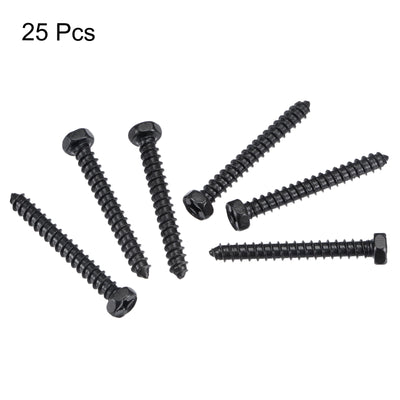 Harfington Uxcell Hex Lag Screws 1/4" x 2" Carbon Steel Half Thread Self-Tapping 25pcs