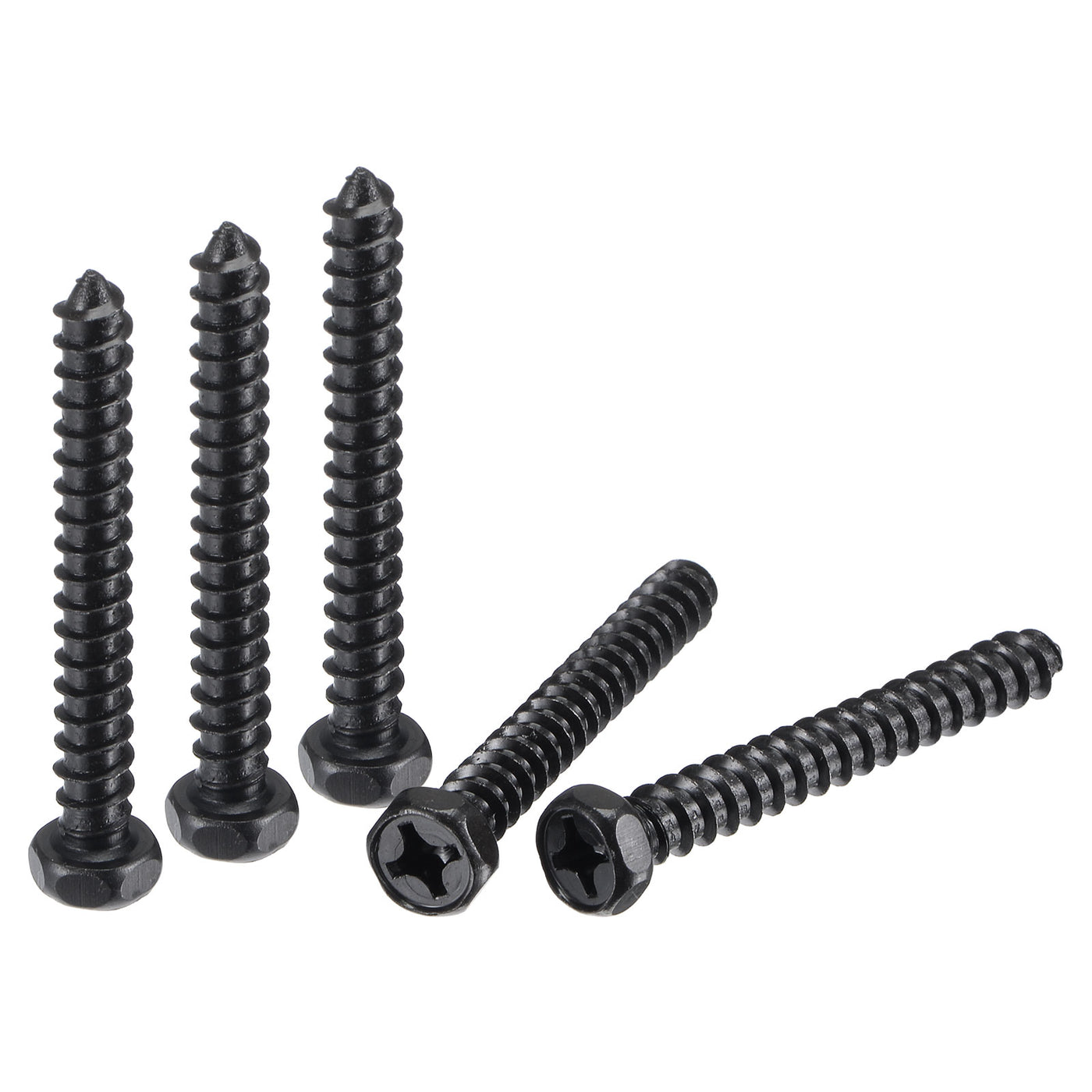 uxcell Uxcell Hex Lag Screws 1/4" x 2" Carbon Steel Half Thread Self-Tapping 25pcs