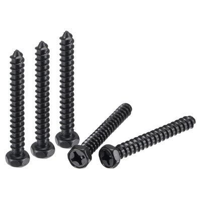 Harfington Uxcell Hex Lag Screws 1/4" x 2" Carbon Steel Half Thread Self-Tapping 25pcs