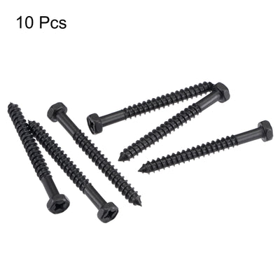 Harfington Uxcell Hex Lag Screws 1/4" x 2-1/2" Carbon Steel Half Thread Self-Tapping 10pcs