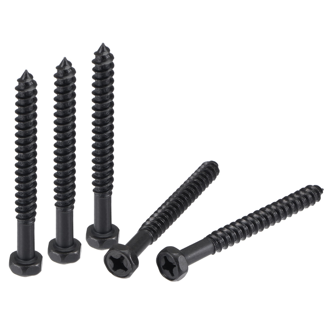 uxcell Uxcell Hex Lag Screws 1/4" x 2-1/2" Carbon Steel Half Thread Self-Tapping 10pcs